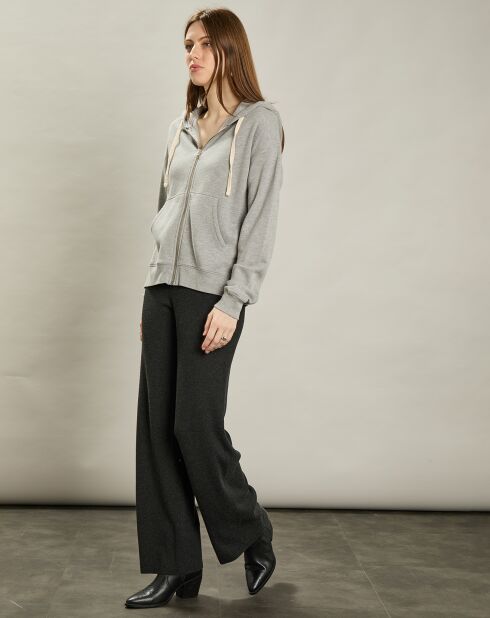 Sweat zippé à Capuche Tali gris chiné
