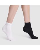 2 Paires de Chaussettes Confort & Respirabilité noir/blanc