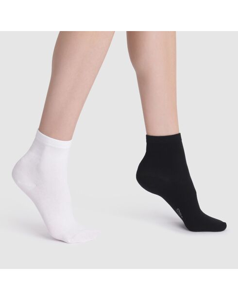 2 Paires de Chaussettes Confort & Respirabilité noir/blanc