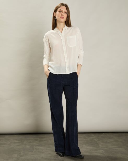 Pantalon en Velours côtelé Pandore minuit