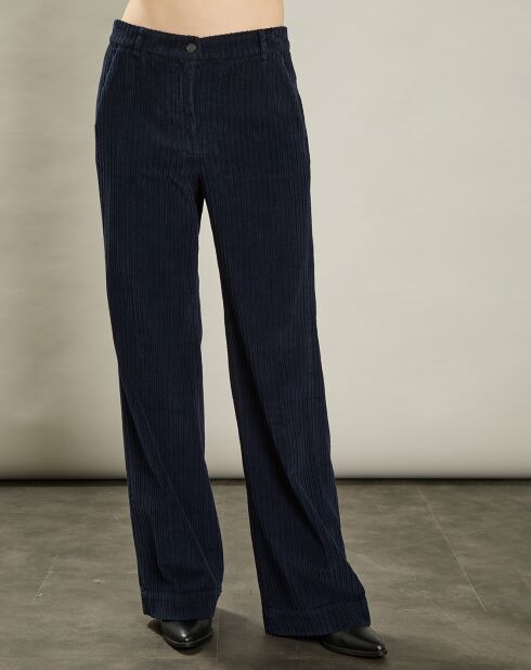Pantalon en Velours côtelé Pandore minuit