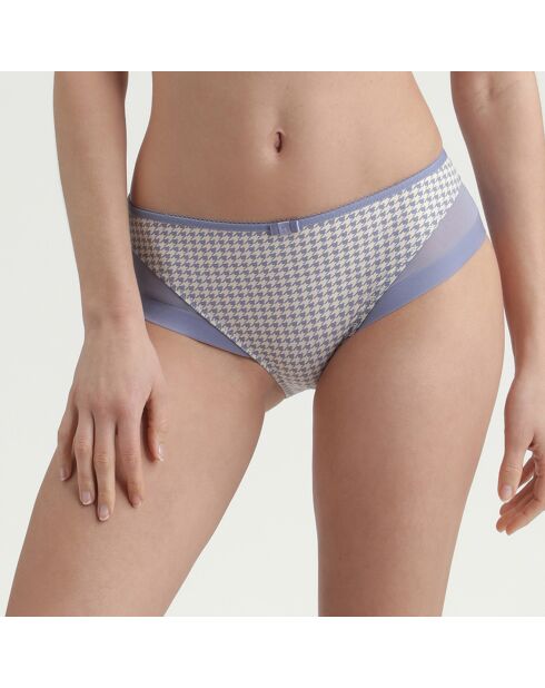 Culotte semi-transparente motif pied de poule Generous bleu