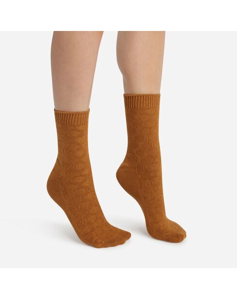 Chaussettes en bambou noisette