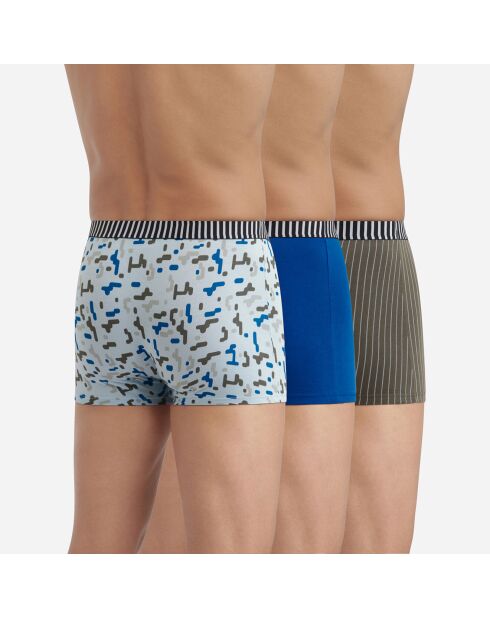 3 Boxers Dim Vibes bleu/kaki