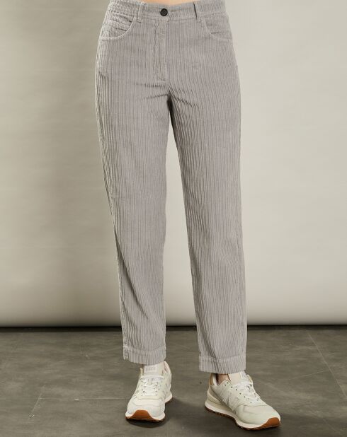 Pantalon en Velours côtelé Pépite fumée