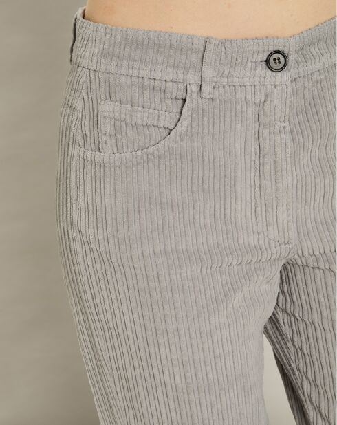 Pantalon en Velours côtelé Pépite fumée
