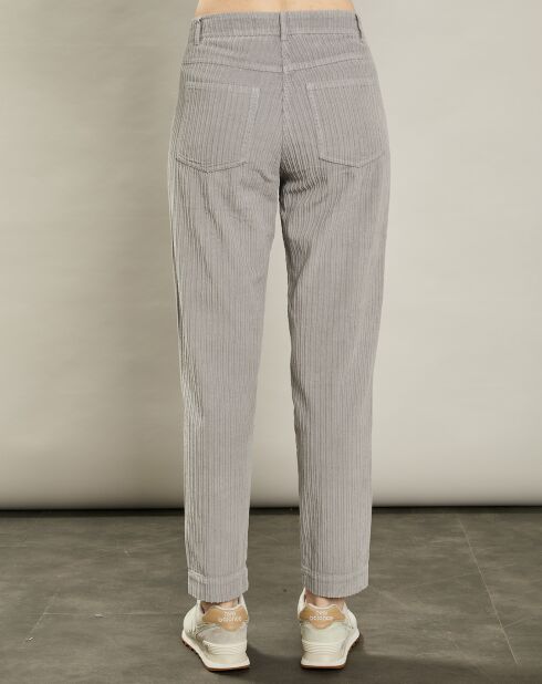 Pantalon en Velours côtelé Pépite fumée