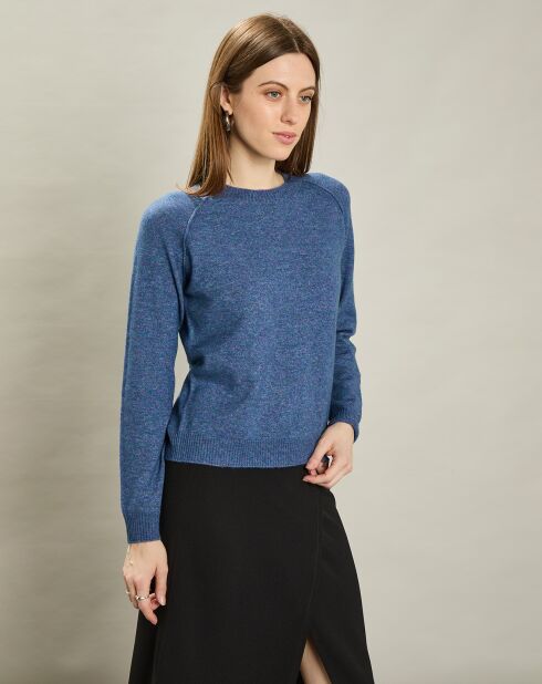 Pull en Laine & Cachemire mélangés Maude bleu polaire