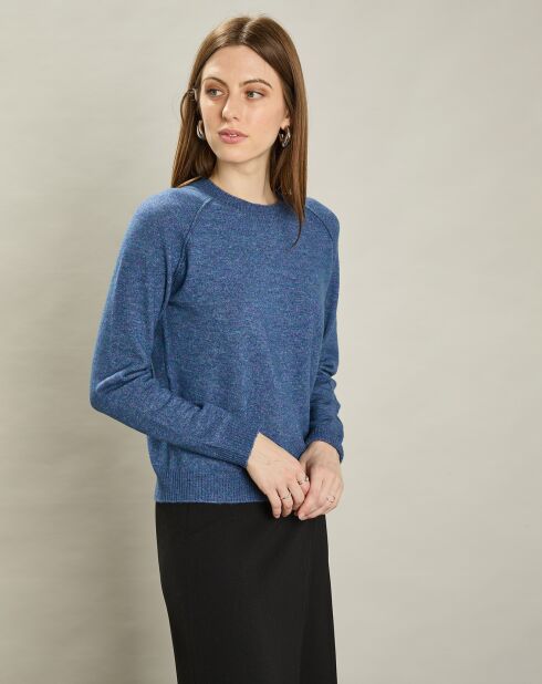 Pull en Laine & Cachemire mélangés Maude bleu polaire