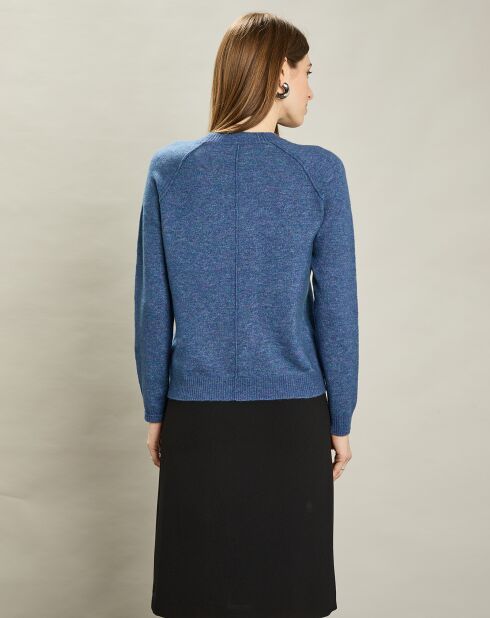 Pull en Laine & Cachemire mélangés Maude bleu polaire