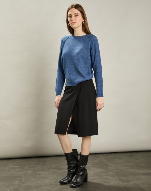 Pull en Laine & Cachemire mélangés Maude bleu polaire