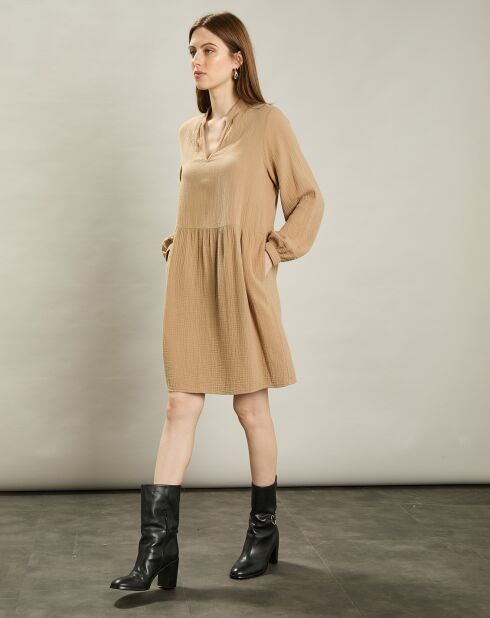 Robe en Gaze de Coton Rive clay