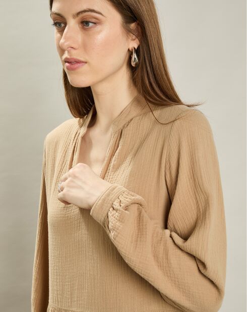 Robe en Gaze de Coton Rive clay