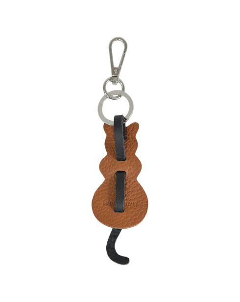 Porte-clés en Cuir Charms cognac