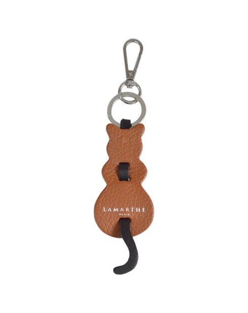 Porte-clés en Cuir Charms cognac