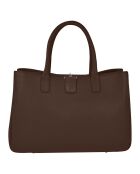 Sac à main en Cuir Paris chocolat - 37x25x10 cm