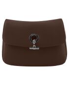 Sac bandoulière en Cuir Paris chocolat - 25x18.5x7.5 cm