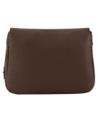 Sac bandoulière en Cuir Paris chocolat - 25x18.5x7.5 cm
