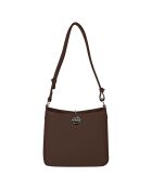 Sac porté épaule en Cuir Paris chocolat - 24.5x23x8 cm