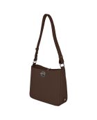 Sac porté épaule en Cuir Paris chocolat - 24.5x23x8 cm