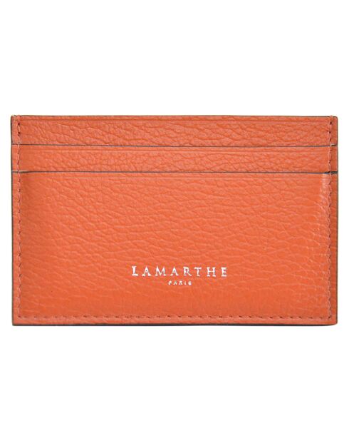 Porte-cartes en Cuir Saphir orange - 10.5x7 cm
