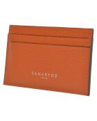 Porte-cartes en Cuir Saphir orange - 10.5x7 cm