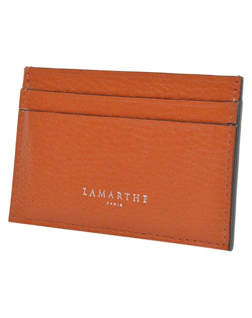 Porte-cartes en Cuir Saphir orange - 10.5x7 cm