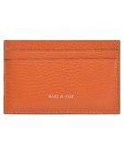 Porte-cartes en Cuir Saphir orange - 10.5x7 cm