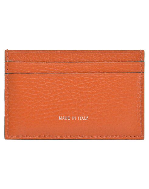 Porte-cartes en Cuir Saphir orange - 10.5x7 cm