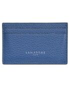 Porte-cartes en Cuir Saphir bleu marine - 10.5x7 cm