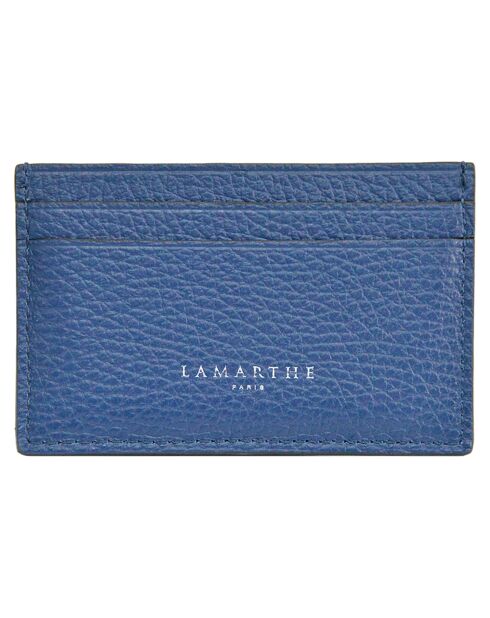 Porte-cartes en Cuir Saphir bleu marine - 10.5x7 cm
