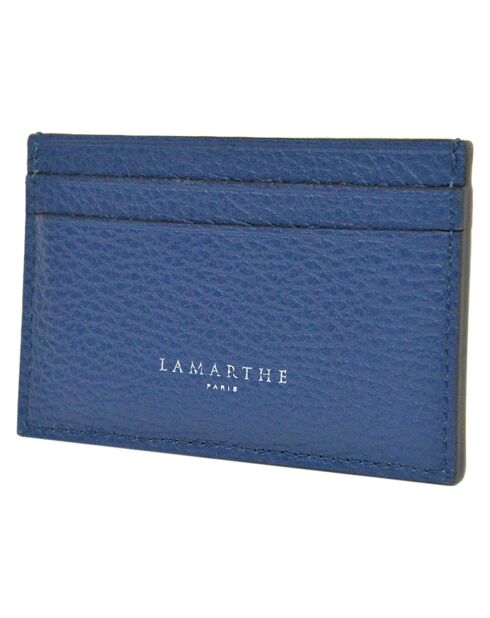 Porte-cartes en Cuir Saphir bleu marine - 10.5x7 cm