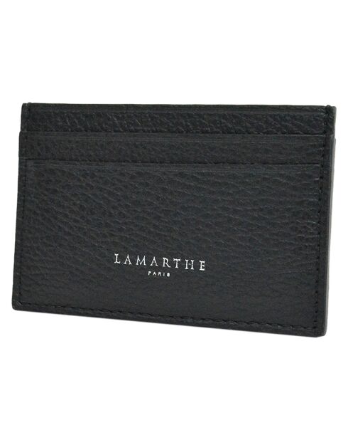 Porte-cartes en Cuir Saphir noir - 10x8x2cm
