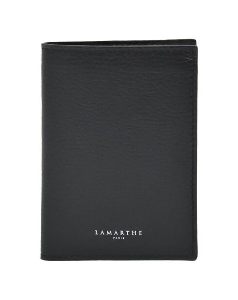 Etui passeport en Cuir Saphir noir - 13.5x10 cm
