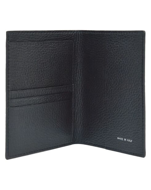 Etui passeport en Cuir Saphir noir - 13.5x10 cm