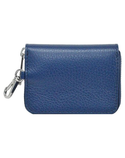 Porte-cartes en Cuir Saphir bleu marine - 10x8x2cm