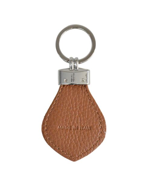 Porte-clés en Cuir Charms cognac