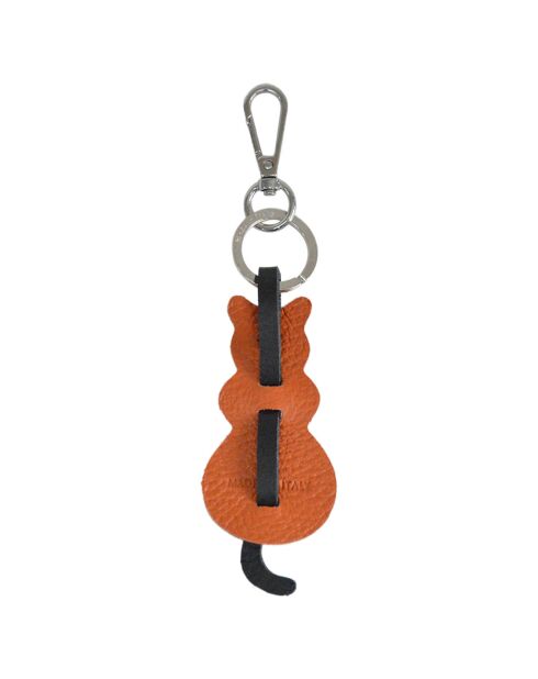 Porte-clés en Cuir Charms orange
