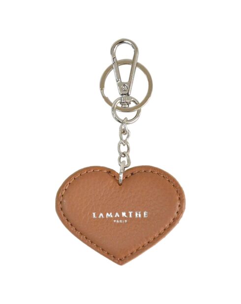 Porte-clés en Cuir Charms cognac