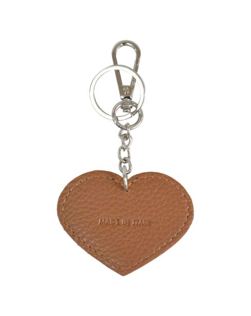 Porte-clés en Cuir Charms cognac