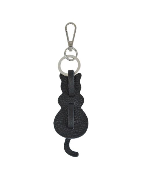 Porte-clés en Cuir Charms noir