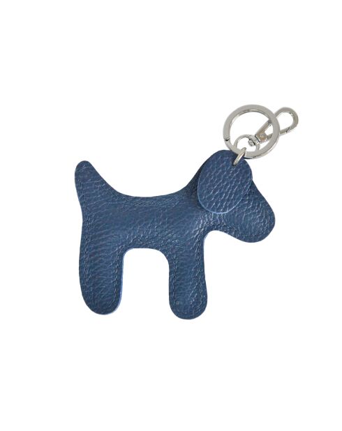 Porte-clés en Cuir Charms bleu marine