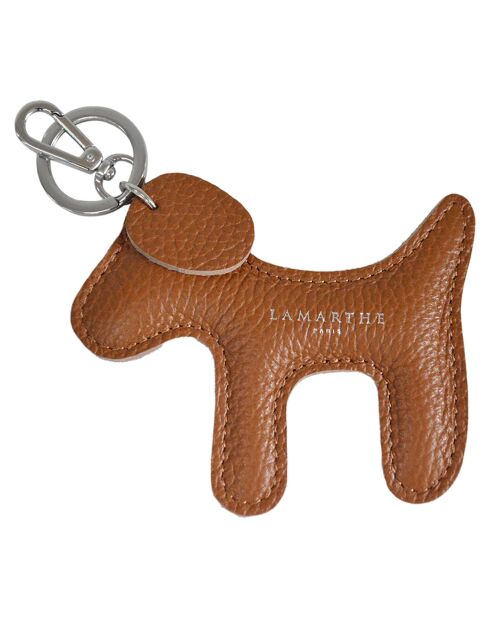 Porte-clés en Cuir Charms cognac