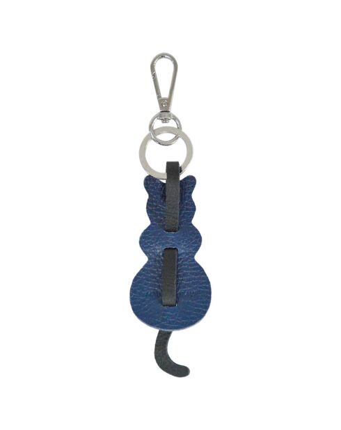 Porte-clés en Cuir Chamrs bleu marine