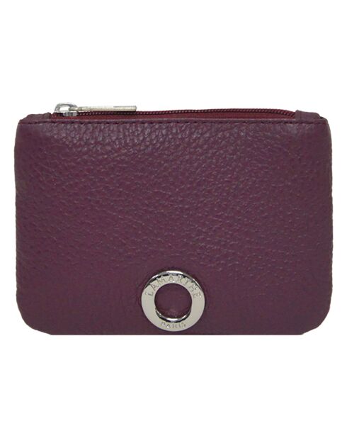 Pochette zippée Prestige prune - 11x8x1 cm