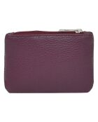 Pochette zippée Prestige prune - 11x8x1 cm