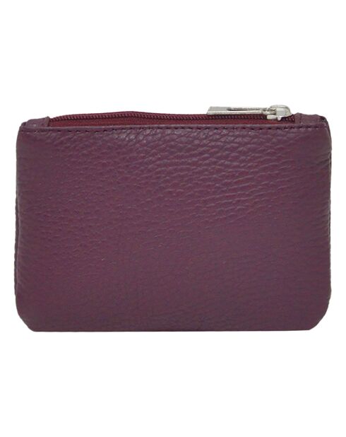 Pochette zippée Prestige prune - 11x8x1 cm