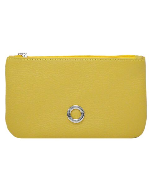 Pochette zippée Prestige jaune - 19x11.5x1 cm
