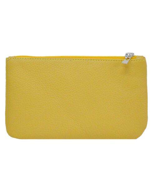 Pochette zippée Prestige jaune - 19x11.5x1 cm