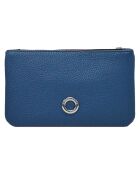 Pochette zippée Prestige bleu indigo - 19x11.5x1 cm
